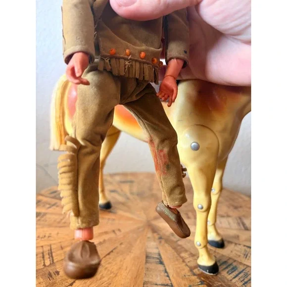 Vintage Marx Toys Johnny West Tonto Action Figure with Articulated Horse Toy - Picture 11 of 13
